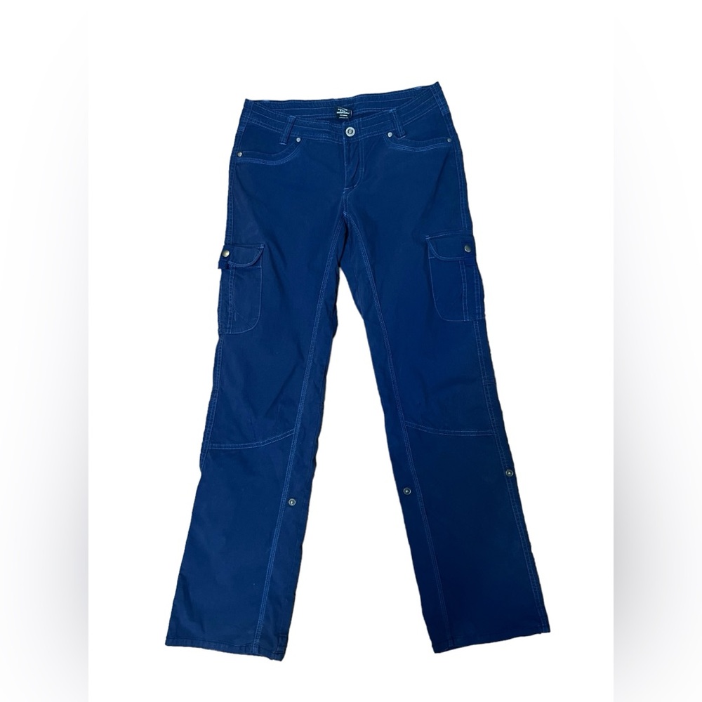 Kuhl Legendary pants womens convertible rollup hiking cargo Navy Blue stretch 8